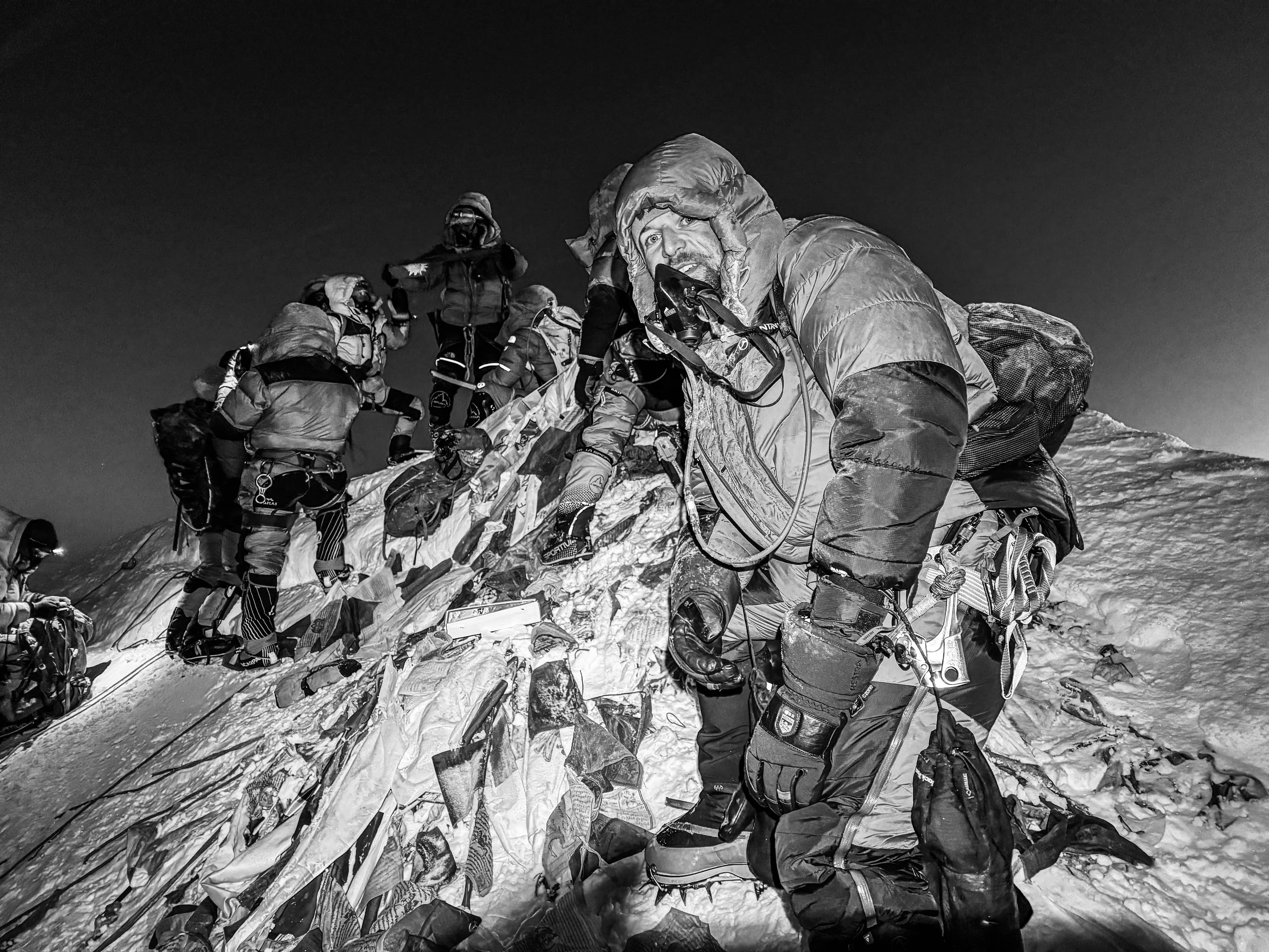 Mountain guide on a Himalayan peak